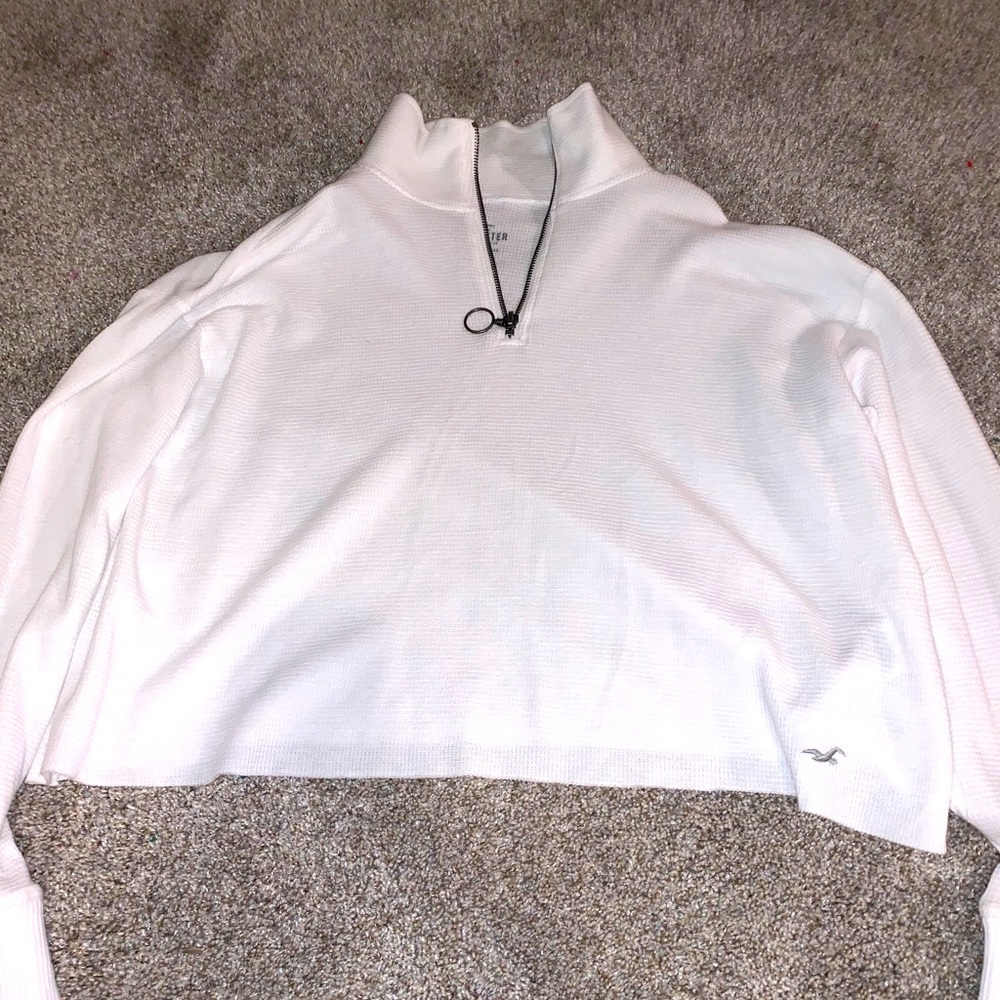 Hollister cropped quarter zip
